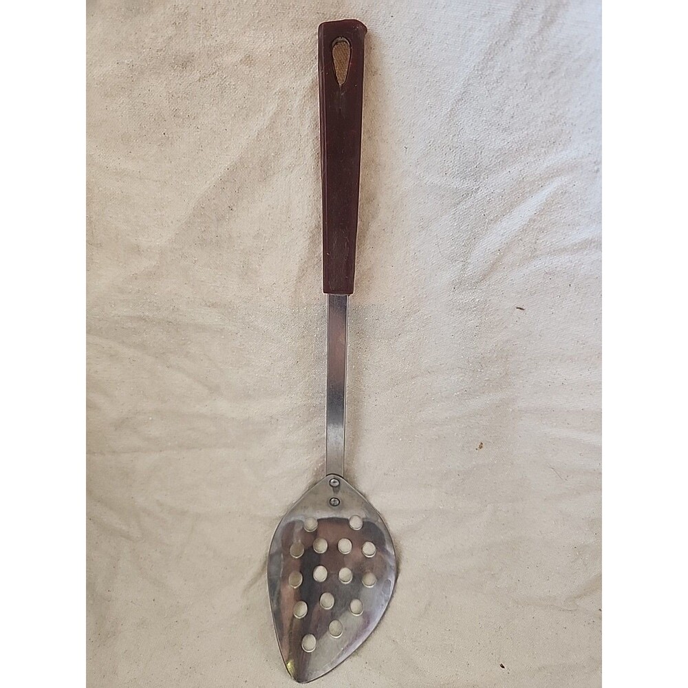Vintage Kaylen Kitchen Utensil  14" LONG Mixing Slotted  Spoon Hanging Hole USA